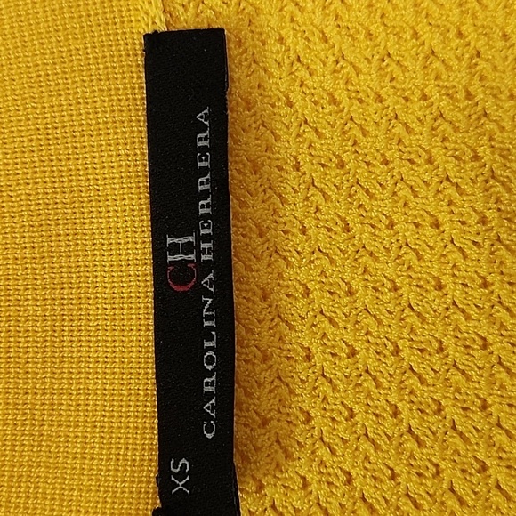 Carolina Herrera Ribbed Knit Yellow Sweater Top Size XS - Picture 7 of 17